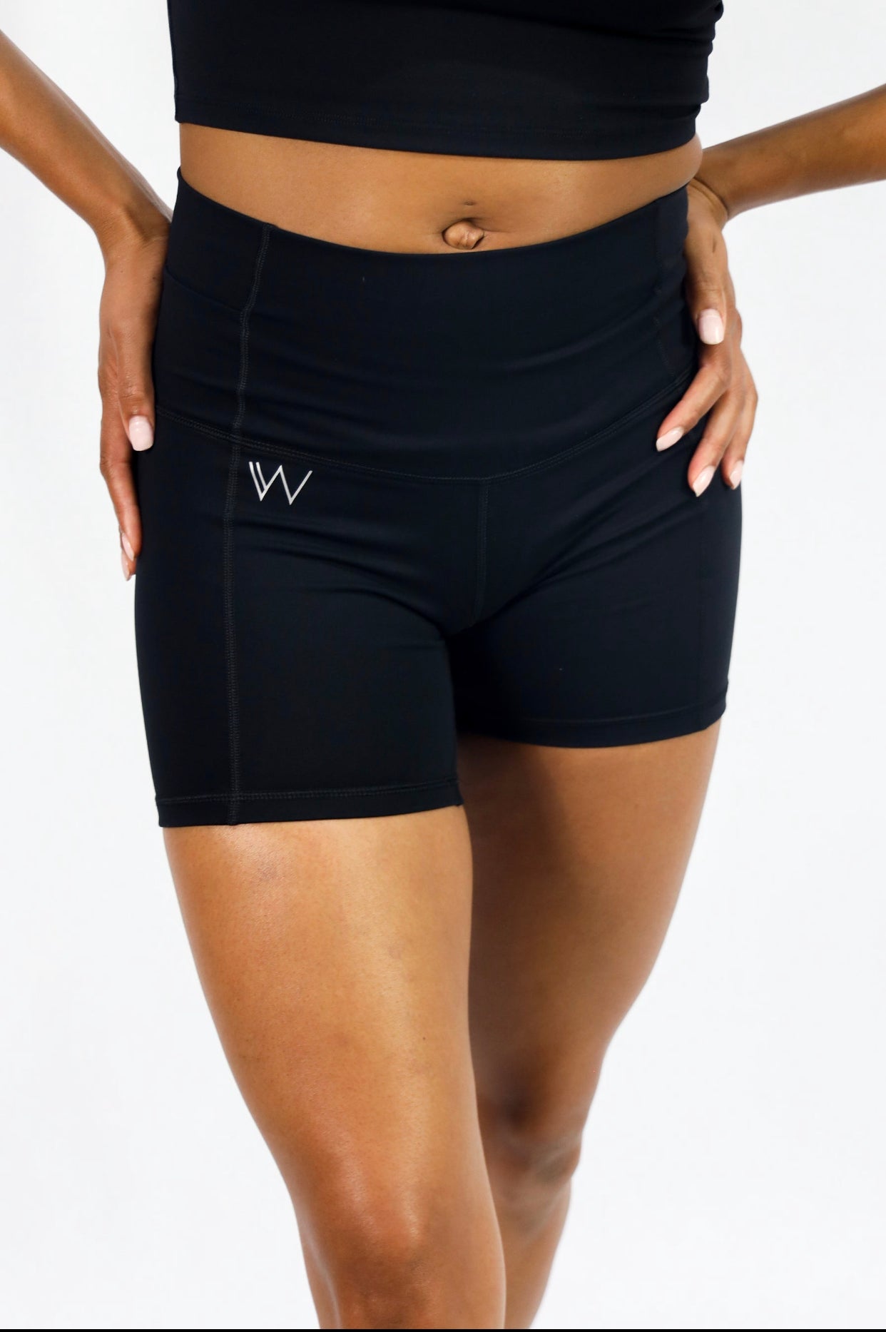3 inch inseam workout biker shorts - W by Crystal White
