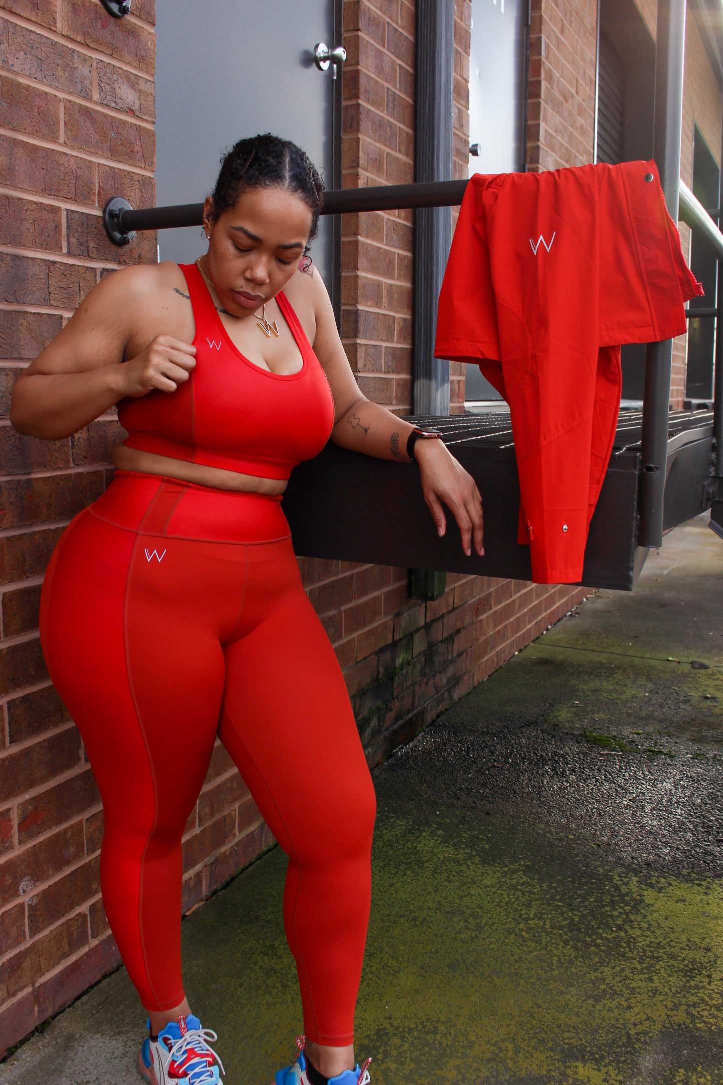 Red Shine Panel Sports Bra - (Med/High Support)