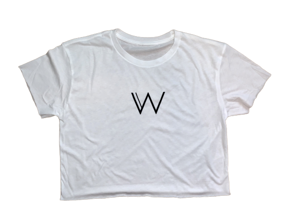 Boxy Large Logo Cropped T-Shirt - W by Crystal White